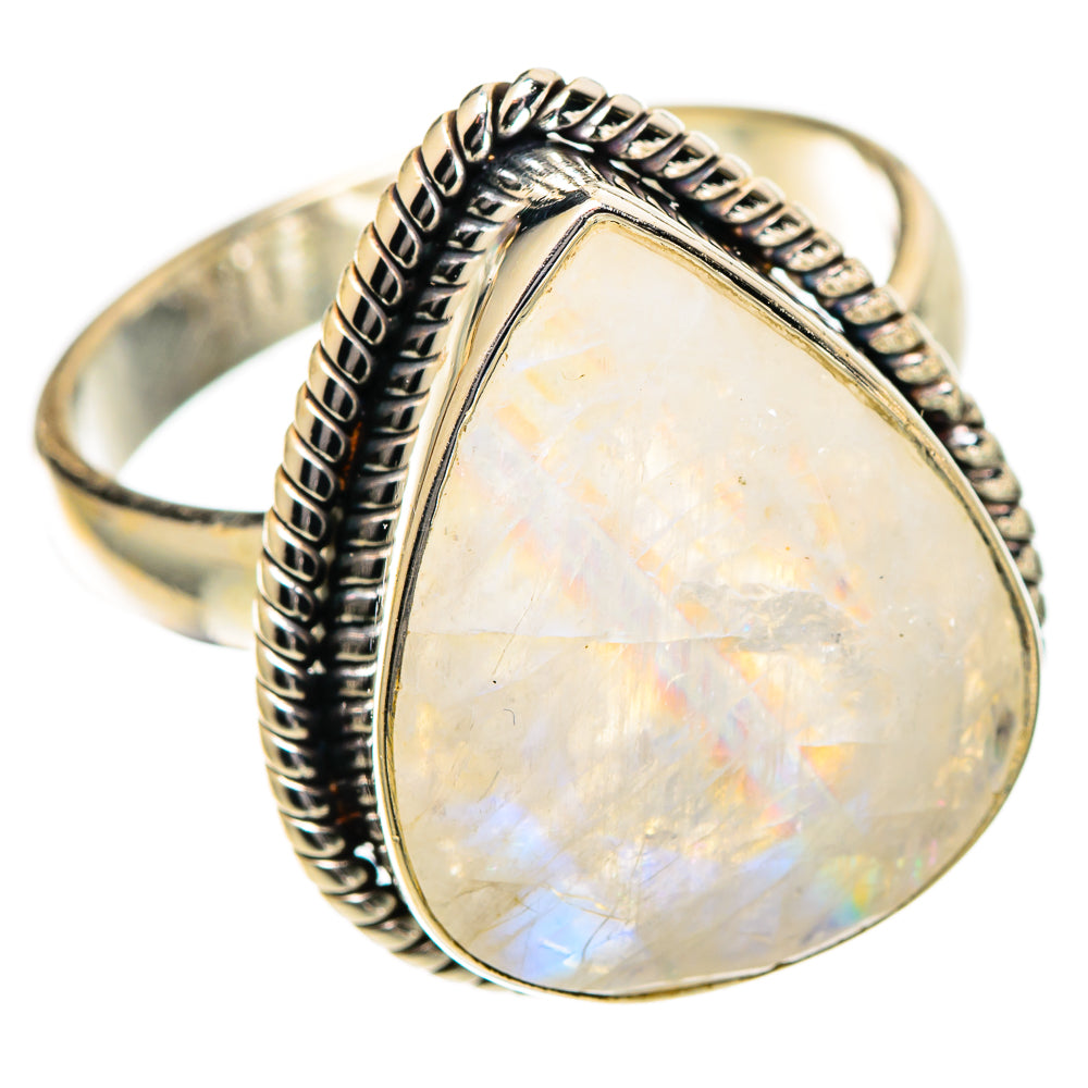 Rainbow Moonstone Rings handcrafted by Anasilvercos - RING109557 - Photo 2
