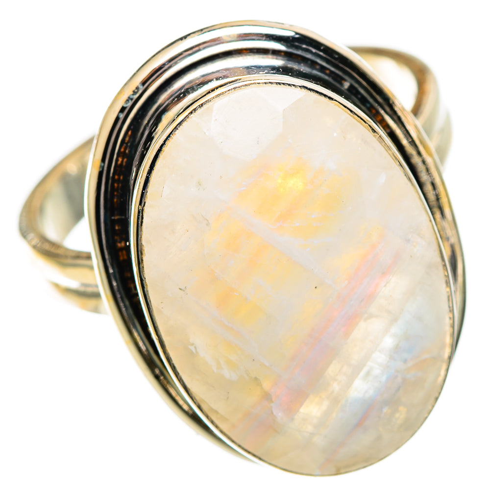 Rainbow Moonstone Rings handcrafted by Anasilvercos - RING109584 - Photo 2