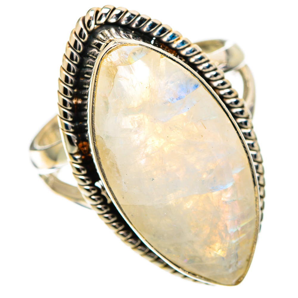 Rainbow Moonstone Rings handcrafted by Anasilvercos - RING109588 - Photo 2