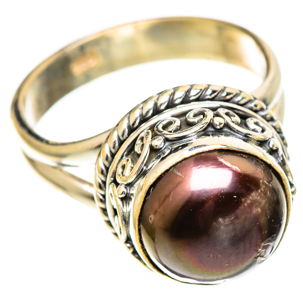Titanium Pearl Rings handcrafted by Anasilvercos - RING109602 - Photo 2