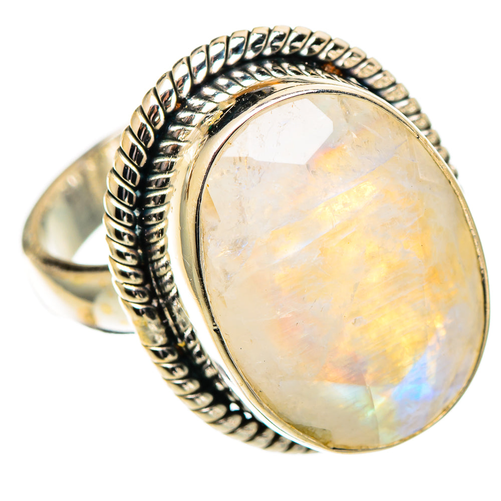 Rainbow Moonstone Rings handcrafted by Anasilvercos - RING109612 - Photo 2