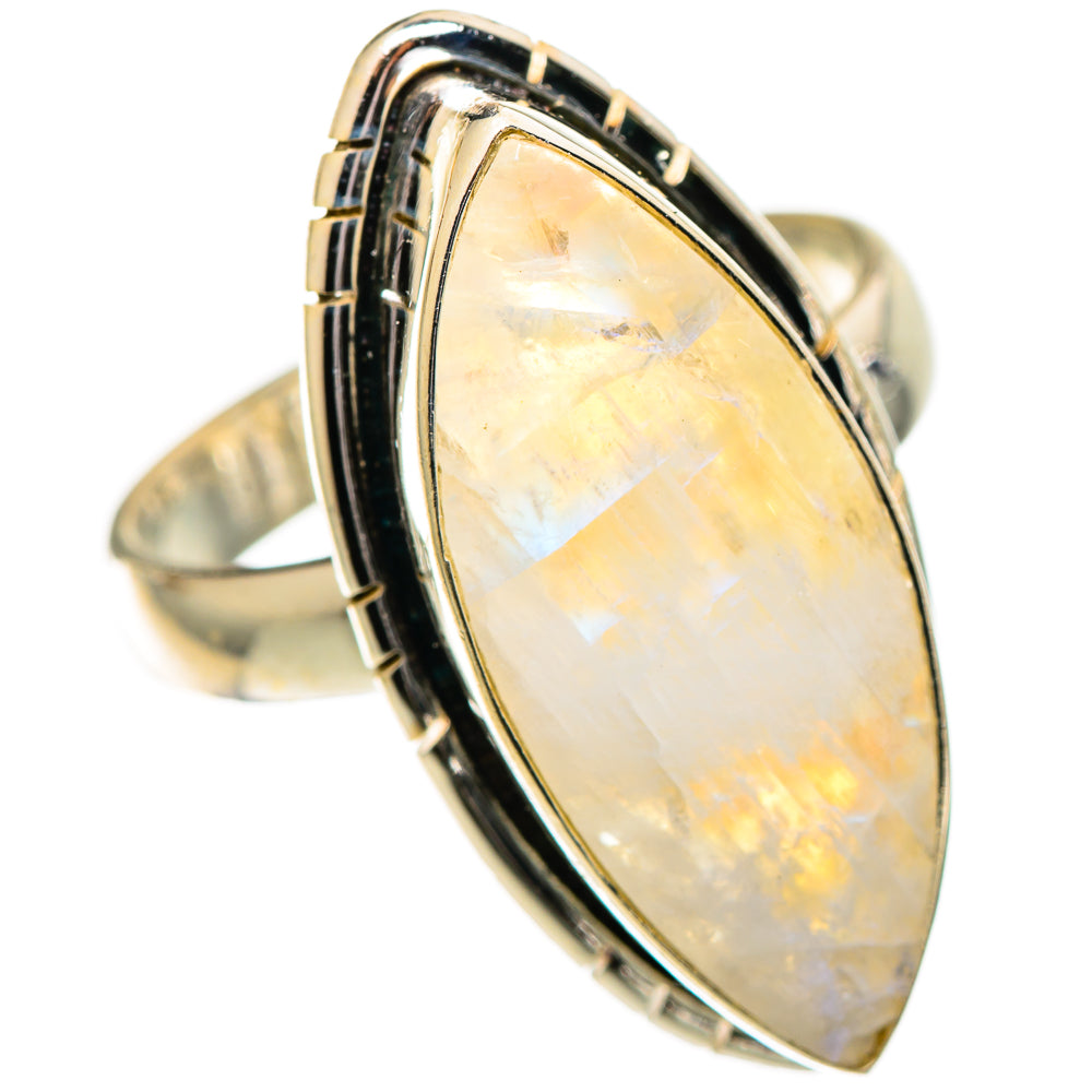 Rainbow Moonstone Rings handcrafted by Anasilvercos - RING109614 - Photo 2
