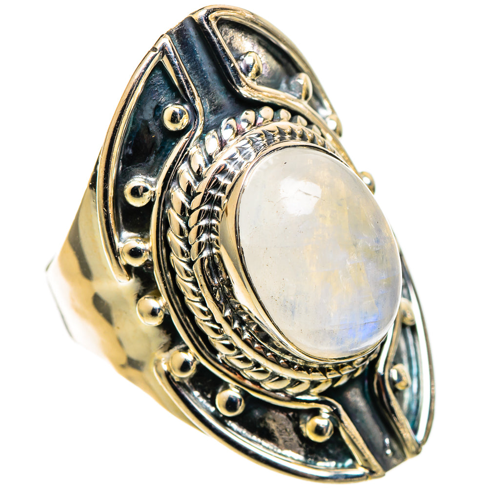 Rainbow Moonstone Rings handcrafted by Anasilvercos - RING109616 - Photo 2