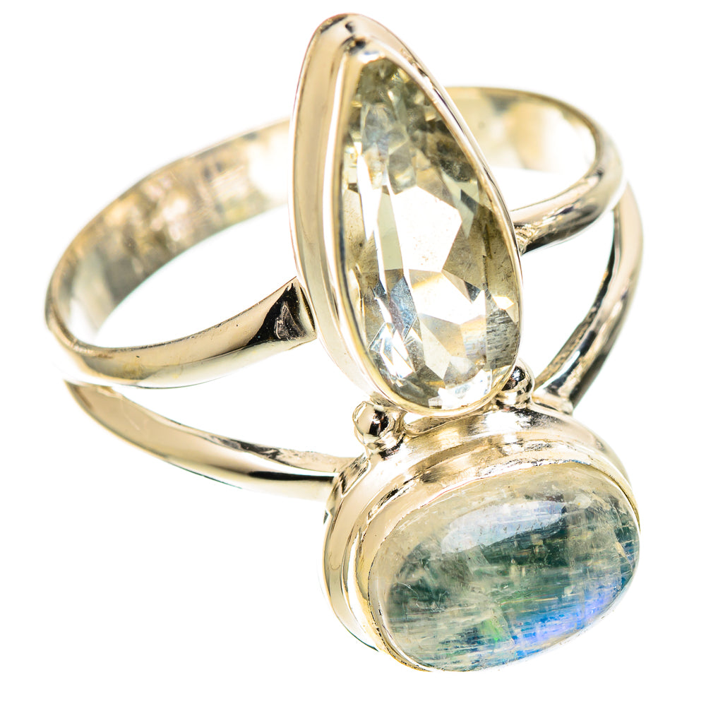 Rainbow Moonstone Rings handcrafted by Anasilvercos - RING109627 - Photo 2