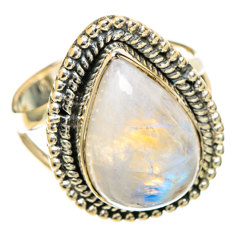 Rainbow Moonstone Rings handcrafted by Anasilvercos - RING109643 - Photo 2