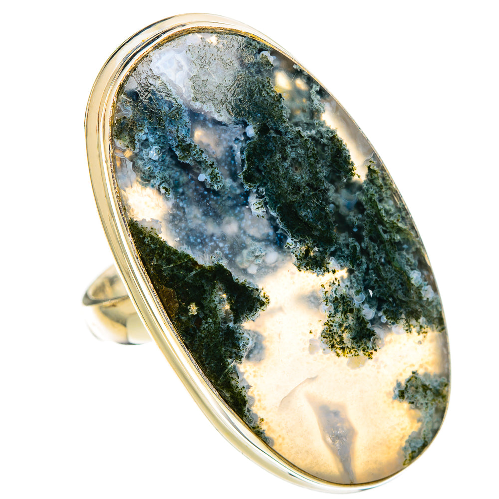 Green Moss Agate Rings handcrafted by Anasilvercos - RING109761 - Photo 2