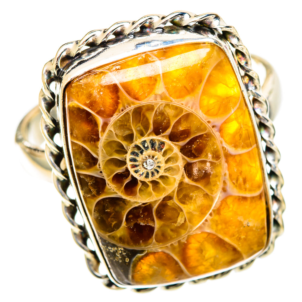 Ammonite Fossil Rings handcrafted by Anasilvercos - RING109770 - Photo 2