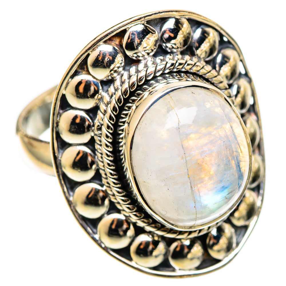 Rainbow Moonstone Rings handcrafted by Anasilvercos - RING109865 - Photo 2