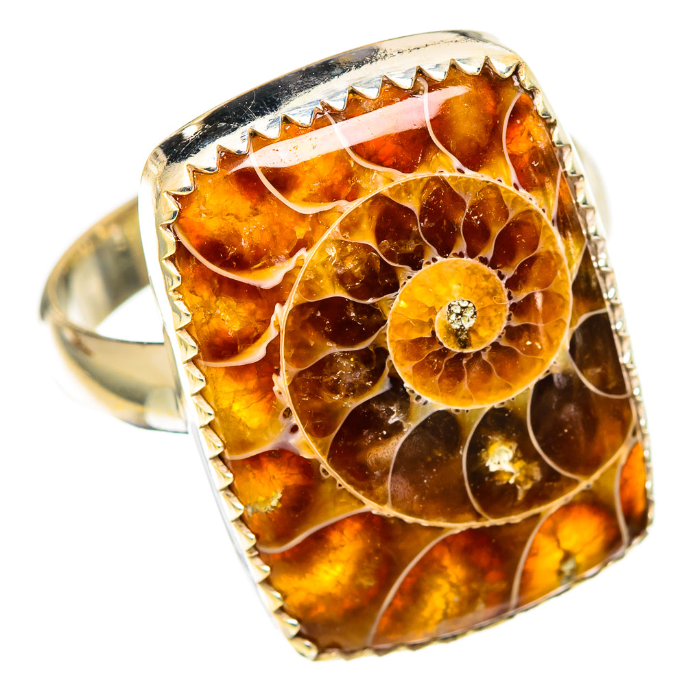 Ammonite Fossil Rings handcrafted by Anasilvercos - RING109910 - Photo 2