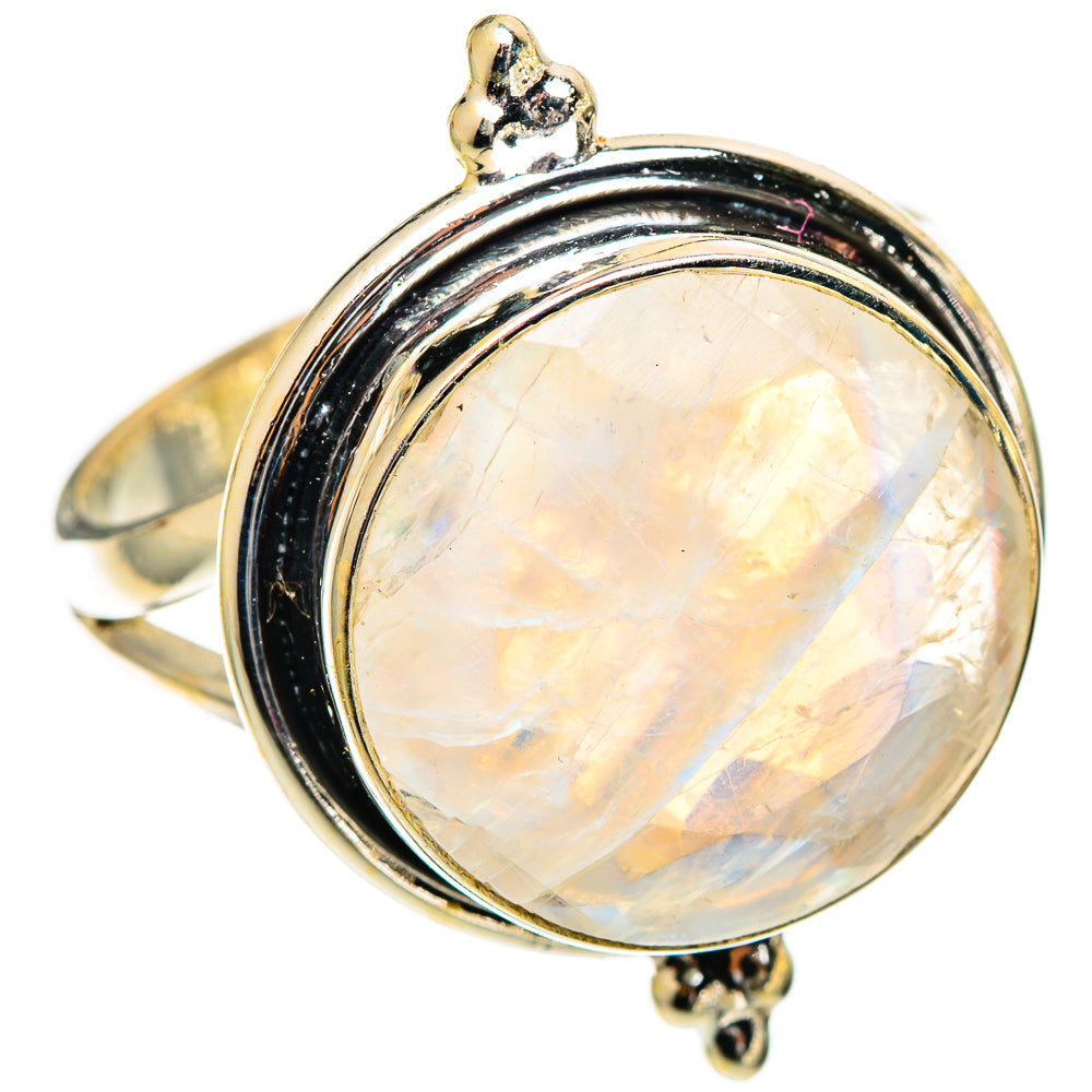 Rainbow Moonstone Rings handcrafted by Anasilvercos - RING109924 - Photo 2