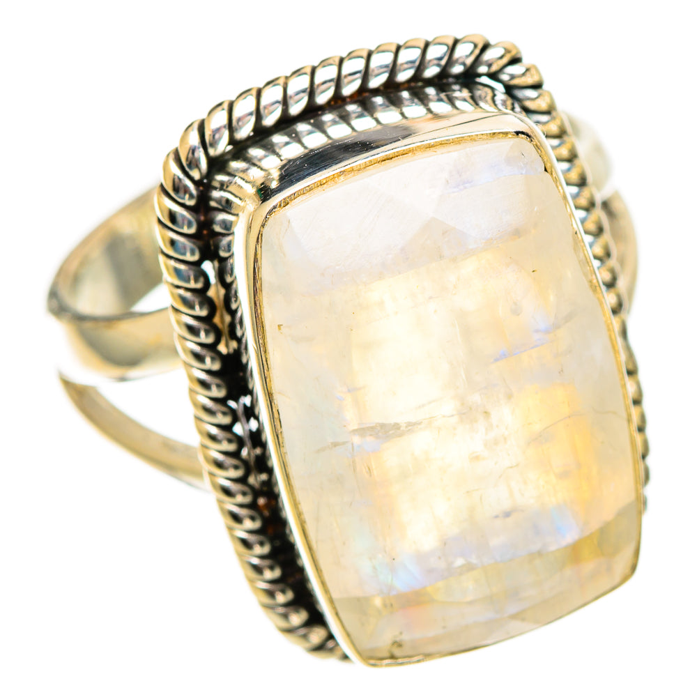 Rainbow Moonstone Rings handcrafted by Anasilvercos - RING109952 - Photo 2