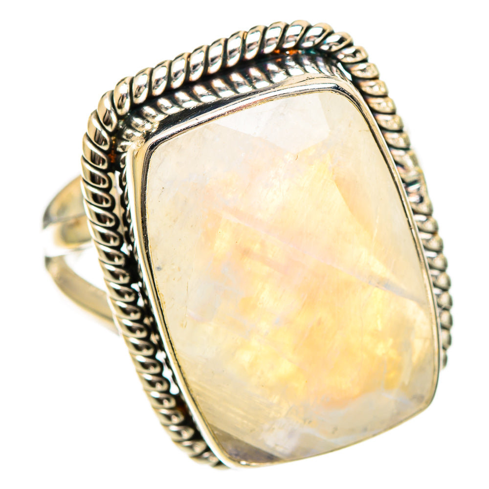 Rainbow Moonstone Rings handcrafted by Anasilvercos - RING109977 - Photo 2