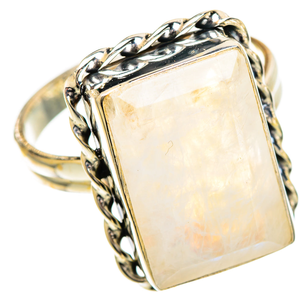 Rainbow Moonstone Rings handcrafted by Anasilvercos - RING110006 - Photo 2