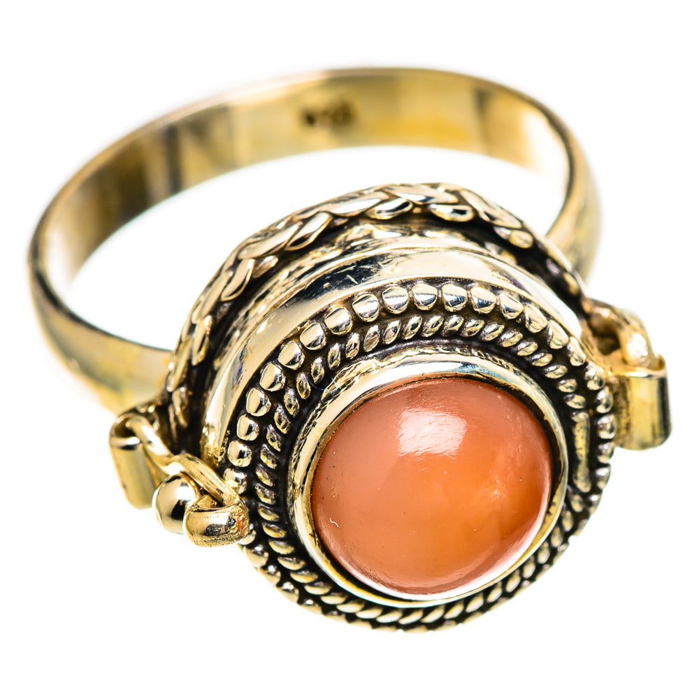 Peach Moonstone Rings handcrafted by Anasilvercos - RING110156 - Photo 2