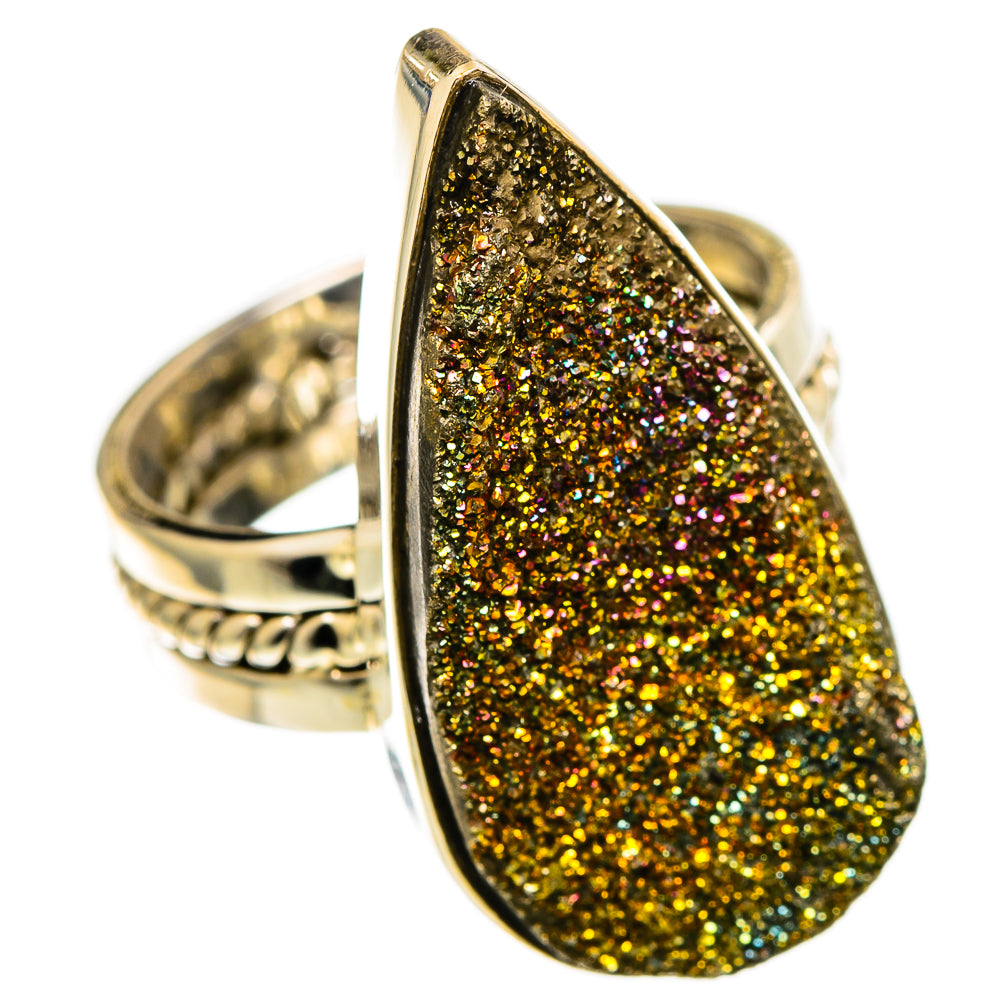 Spectro Pyrite Druzy Rings handcrafted by Anasilvercos - RING110165 - Photo 2