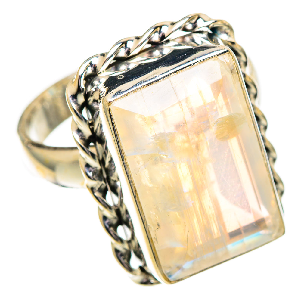 Rainbow Moonstone Rings handcrafted by Anasilvercos - RING110170 - Photo 2