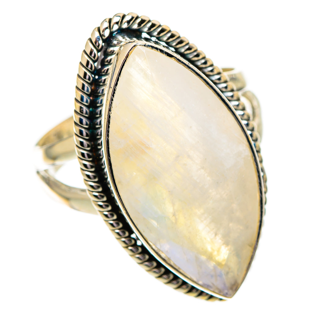 Rainbow Moonstone Rings handcrafted by Anasilvercos - RING110171 - Photo 2