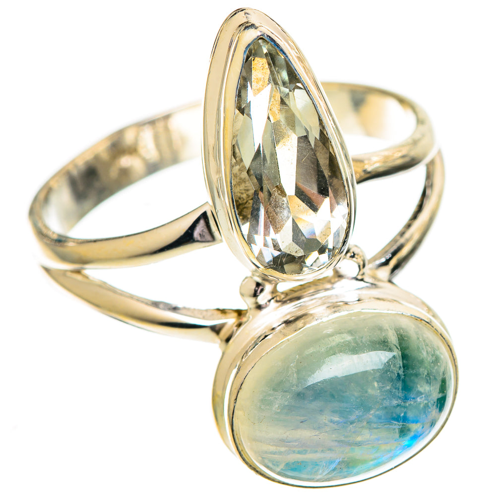 Rainbow Moonstone Rings handcrafted by Anasilvercos - RING110182 - Photo 2