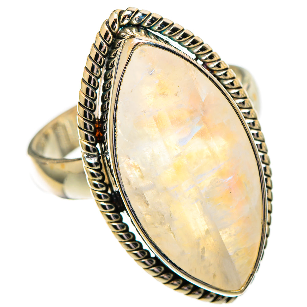 Rainbow Moonstone Rings handcrafted by Anasilvercos - RING110196 - Photo 2