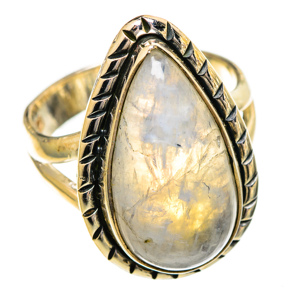 Rainbow Moonstone Rings handcrafted by Anasilvercos - RING110197 - Photo 2