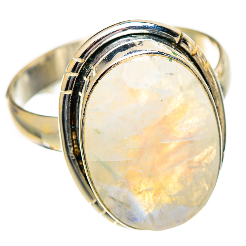 Rainbow Moonstone Rings handcrafted by Anasilvercos - RING110198 - Photo 2