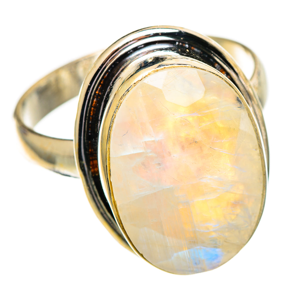 Rainbow Moonstone Rings handcrafted by Anasilvercos - RING110227 - Photo 2