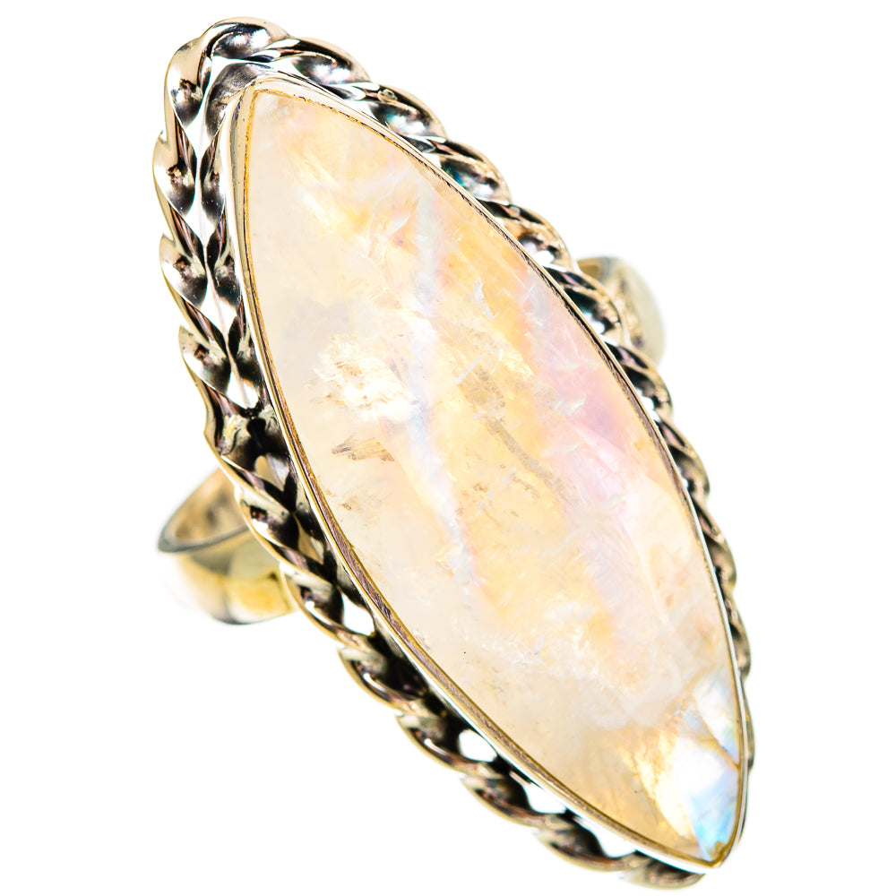 Rainbow Moonstone Rings handcrafted by Anasilvercos - RING110290 - Photo 2