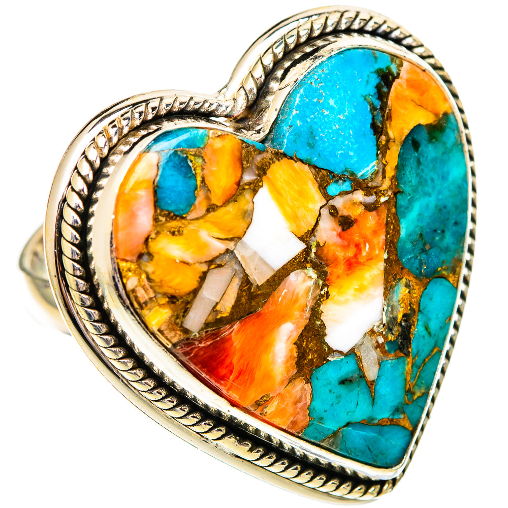 Spiny Oyster Turquoise Rings handcrafted by Anasilvercos - RING110292 - Photo 2