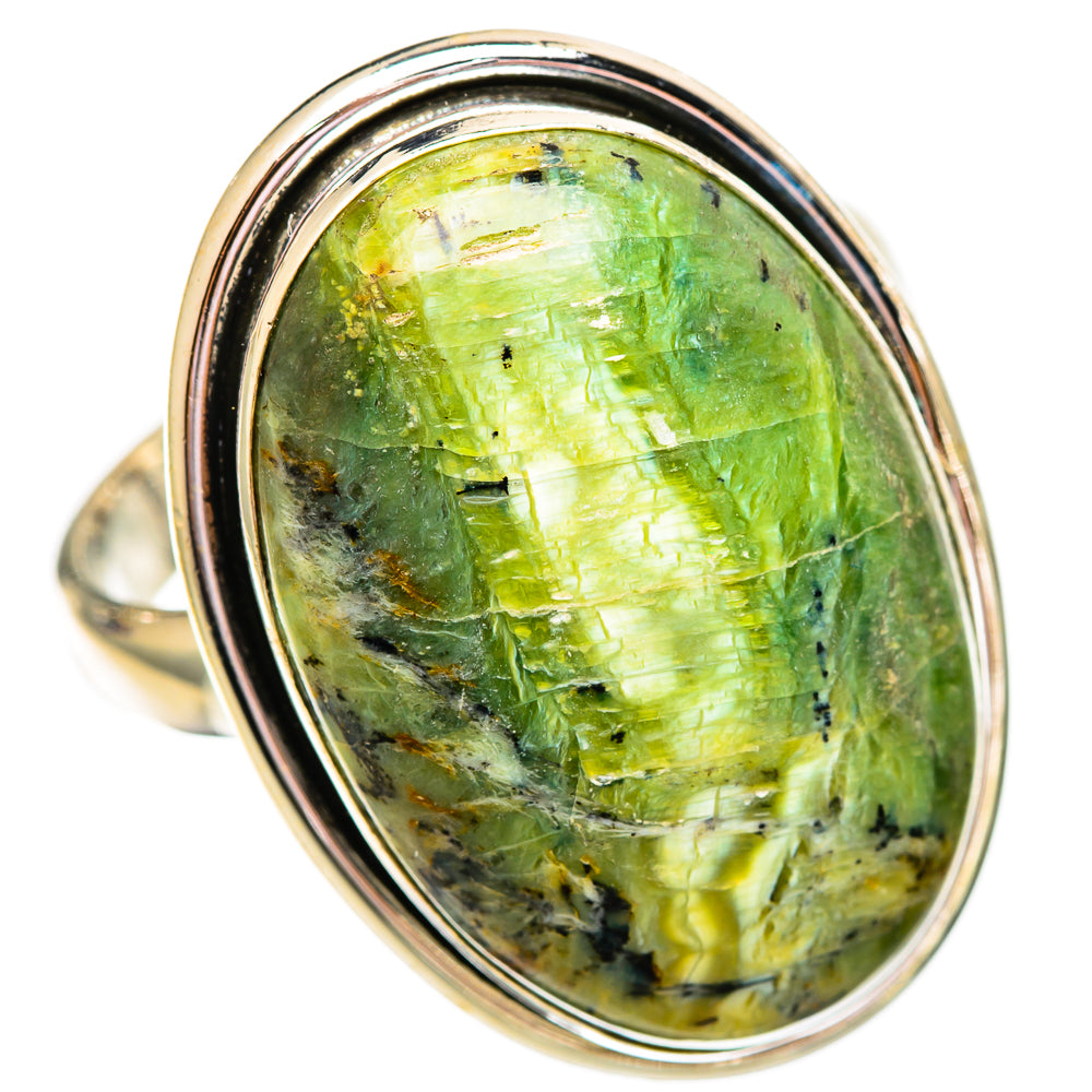African Green Opal Rings handcrafted by Anasilvercos - RING110305 - Photo 2