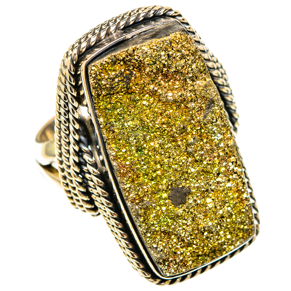 Spectro Pyrite Druzy Rings handcrafted by Anasilvercos - RING110331 - Photo 2