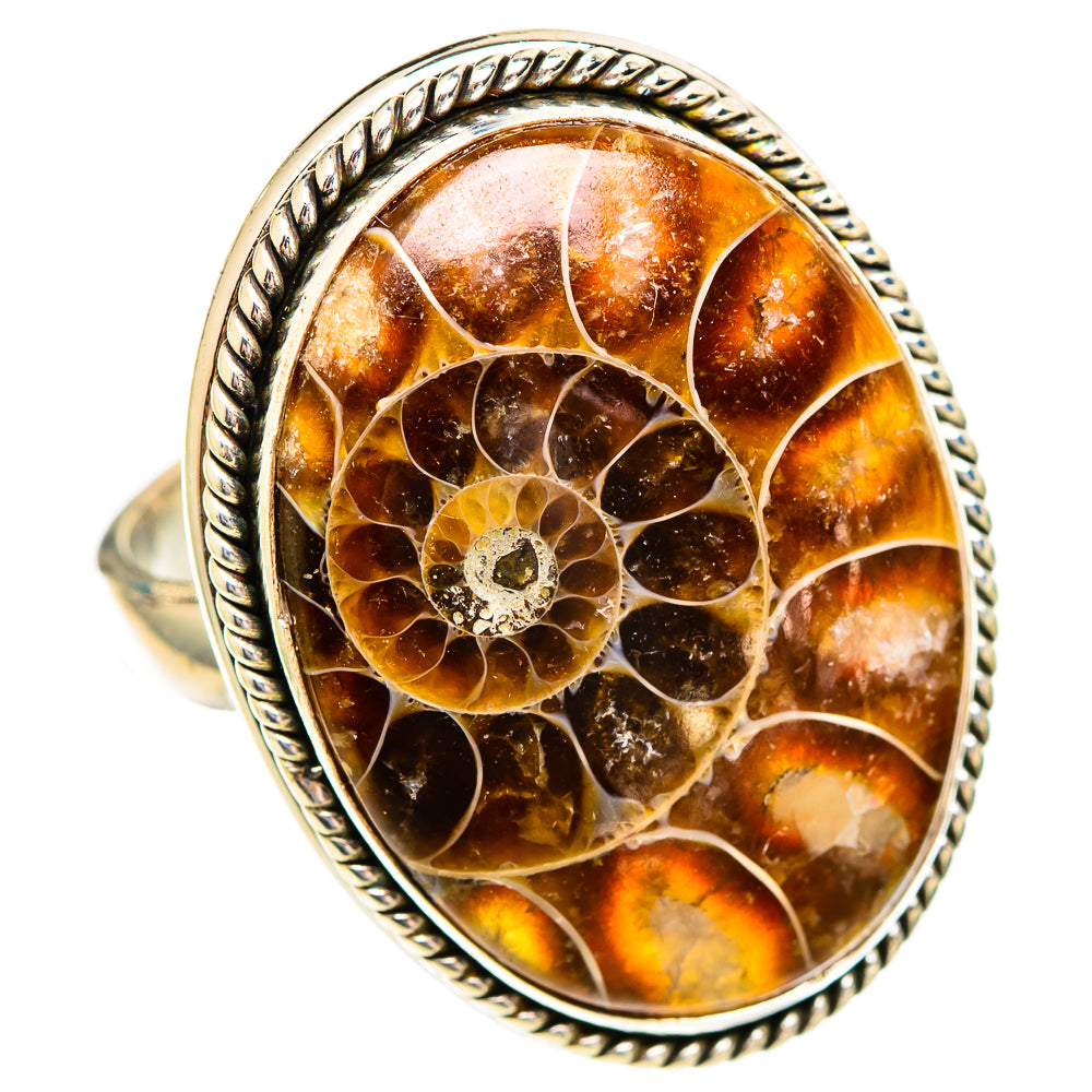 Ammonite Fossil Rings handcrafted by Anasilvercos - RING110351 - Photo 2