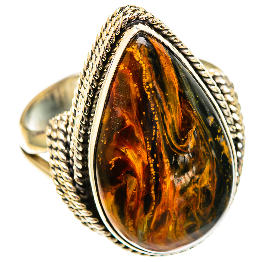 Golden Pietersite Rings handcrafted by Anasilvercos - RING110432 - Photo 2