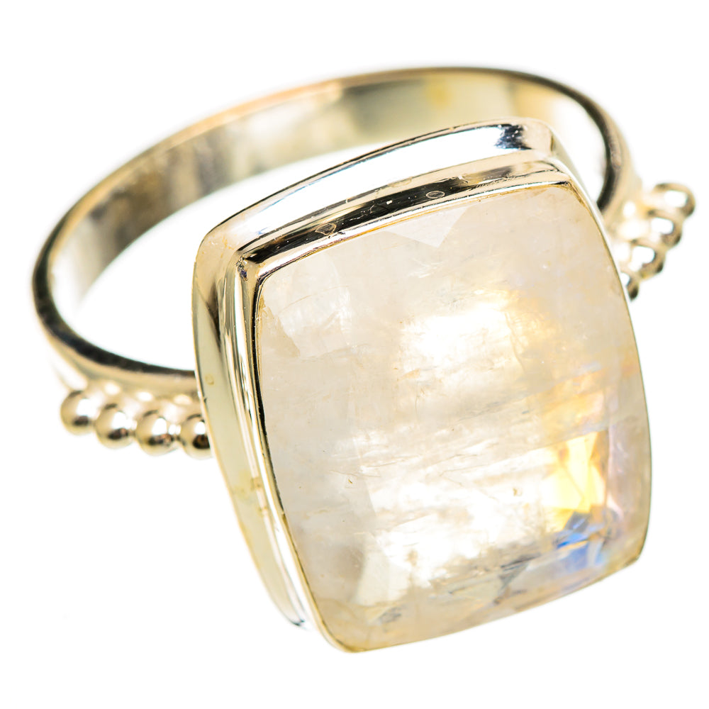 Rainbow Moonstone Rings handcrafted by Anasilvercos - RING110472 - Photo 2