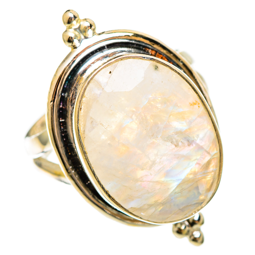 Rainbow Moonstone Rings handcrafted by Anasilvercos - RING110501 - Photo 2