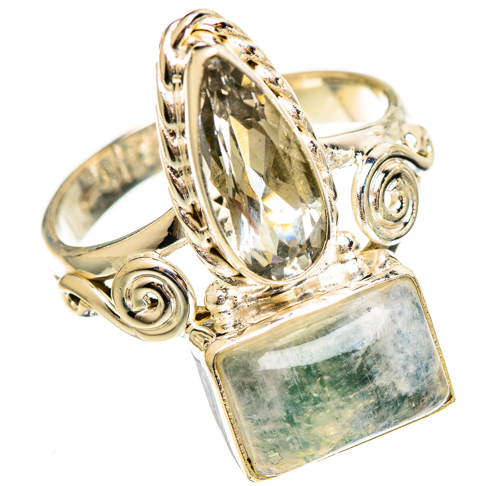 Rainbow Moonstone Rings handcrafted by Anasilvercos - RING110511 - Photo 2