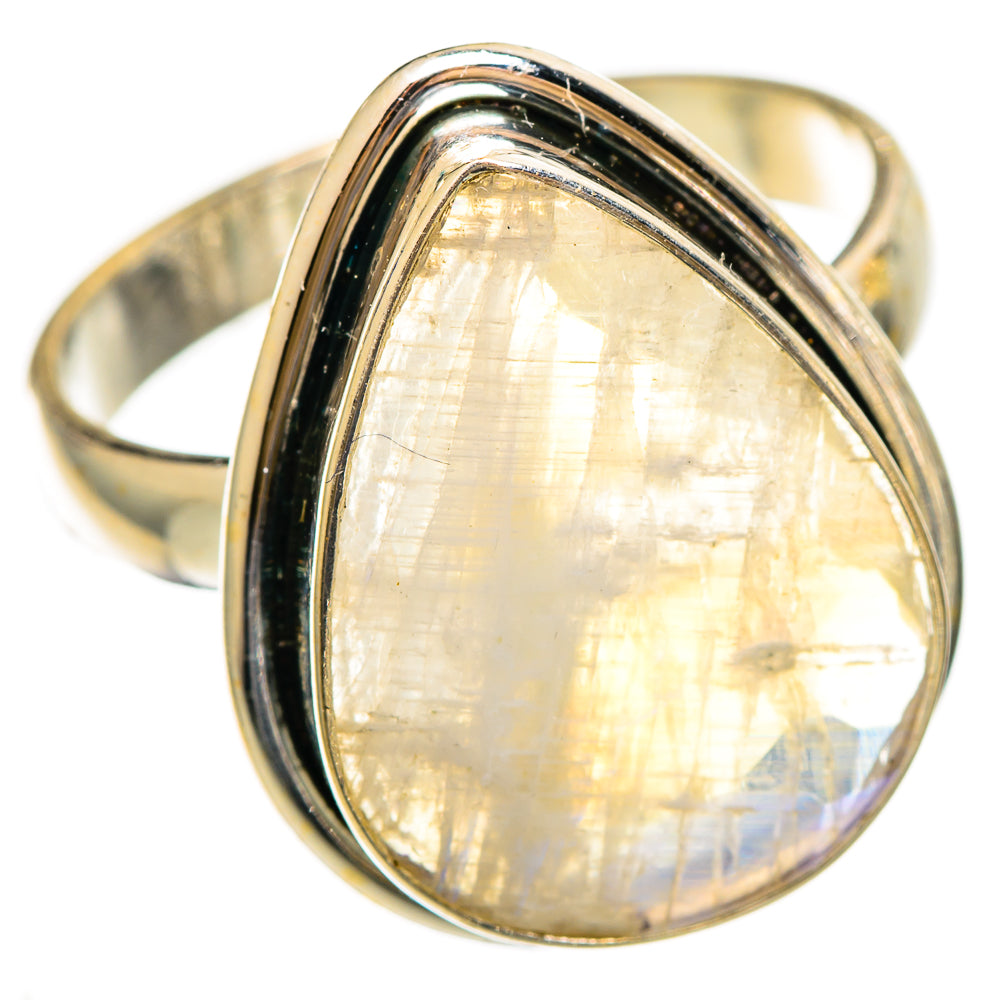 Rainbow Moonstone Rings handcrafted by Anasilvercos - RING110528 - Photo 2