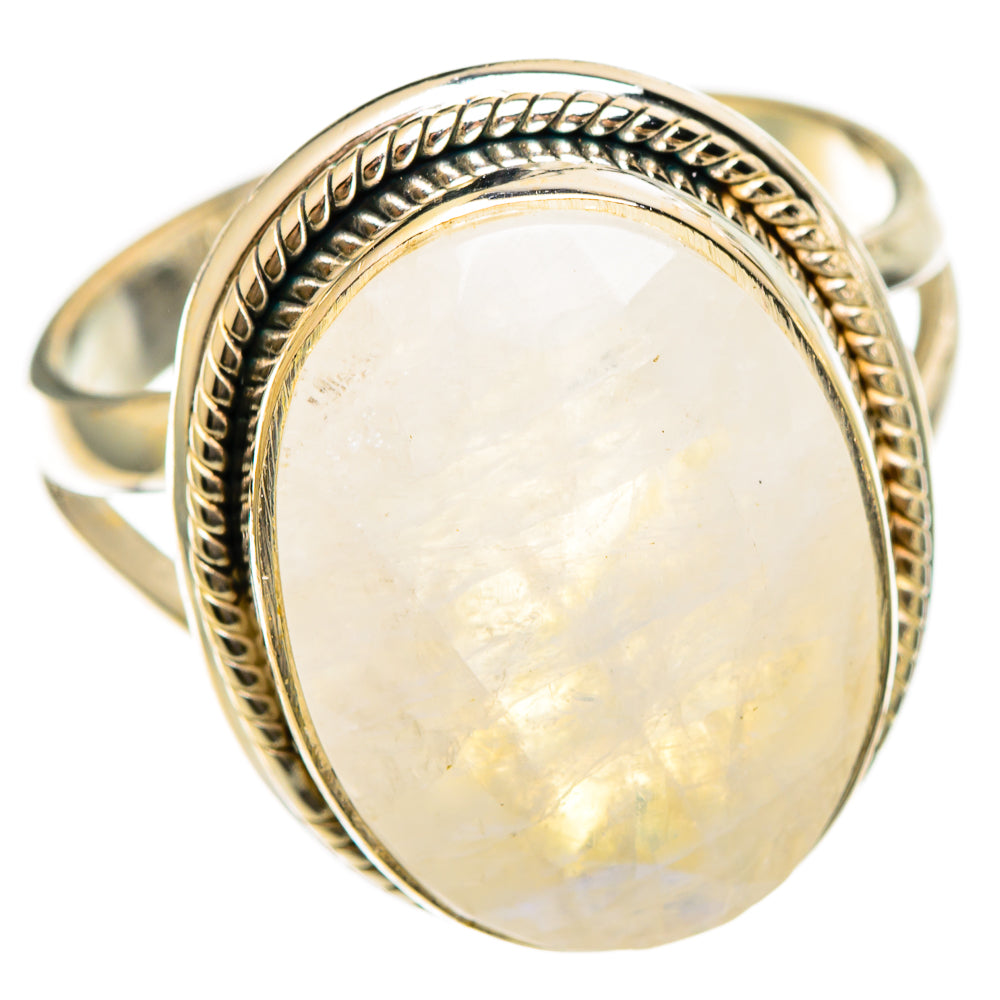 Rainbow Moonstone Rings handcrafted by Anasilvercos - RING110529 - Photo 2