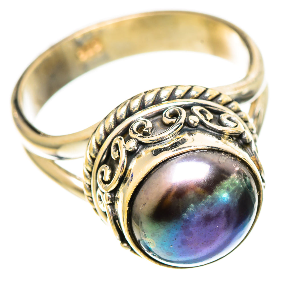 Titanium Pearl Rings handcrafted by Anasilvercos - RING110596 - Photo 2