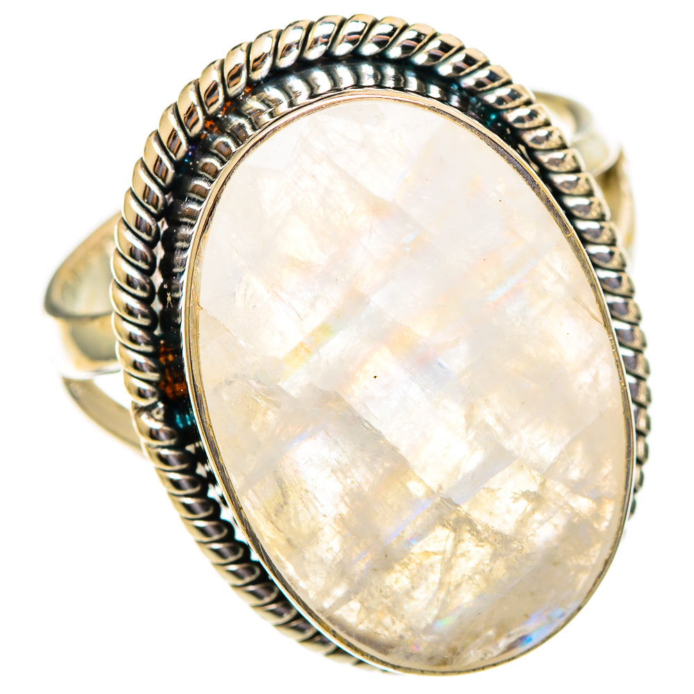 Rainbow Moonstone Rings handcrafted by Anasilvercos - RING110632 - Photo 2