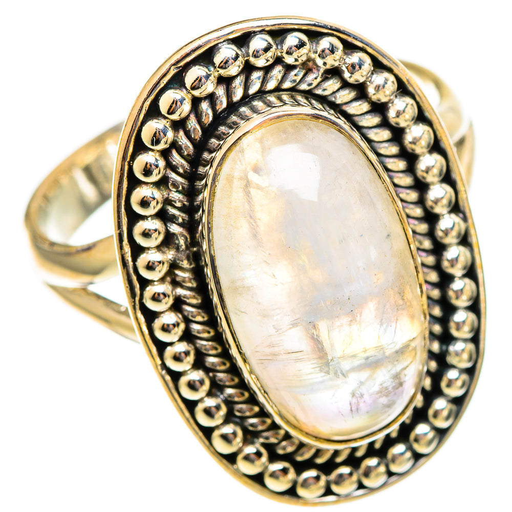 Rainbow Moonstone Rings handcrafted by Anasilvercos - RING110633 - Photo 2