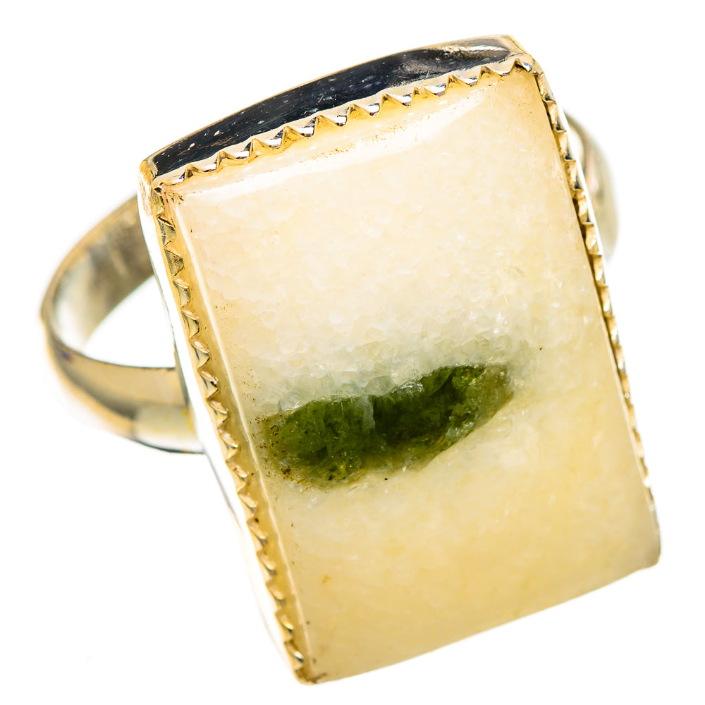 Green Tourmaline In Quartz Rings handcrafted by Anasilvercos - RING110690 - Photo 2
