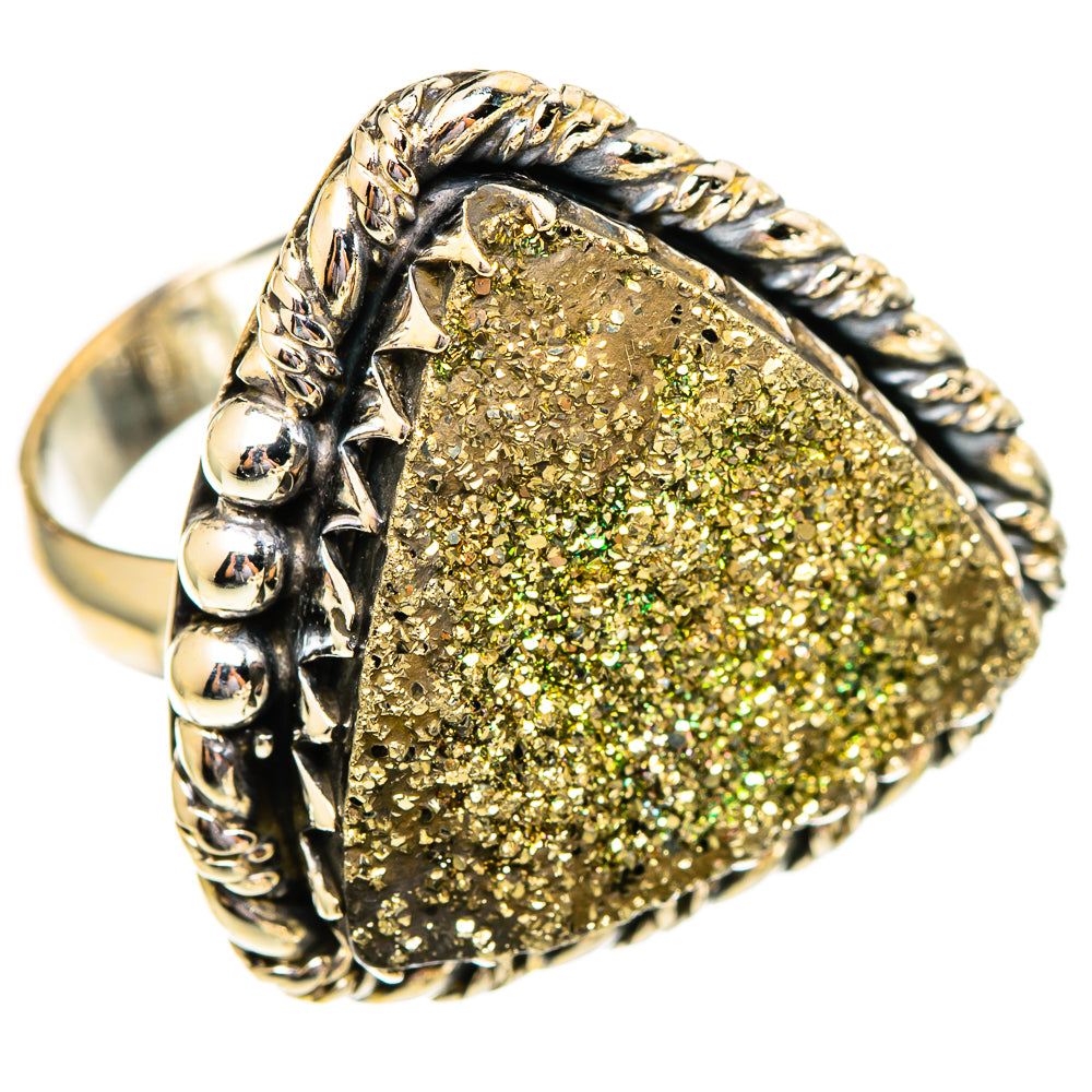 Spectro Pyrite Druzy Rings handcrafted by Anasilvercos - RING110734 - Photo 2