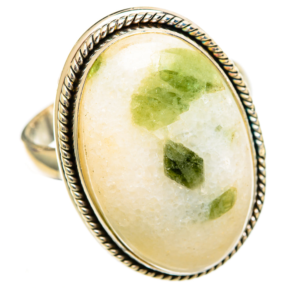 Green Tourmaline In Quartz Rings handcrafted by Anasilvercos - RING110737 - Photo 2
