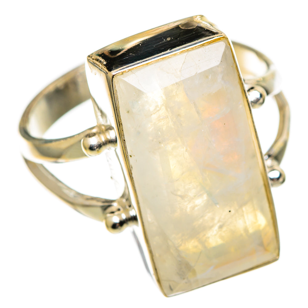 Rainbow Moonstone Rings handcrafted by Anasilvercos - RING110775 - Photo 2