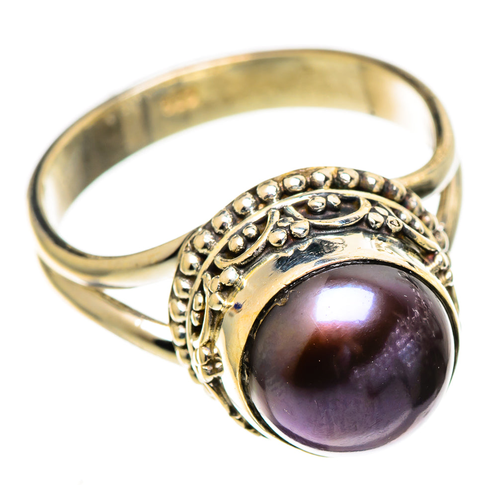 Titanium Cultured Pearl Rings handcrafted by Anasilvercos - RING110796 - Photo 2