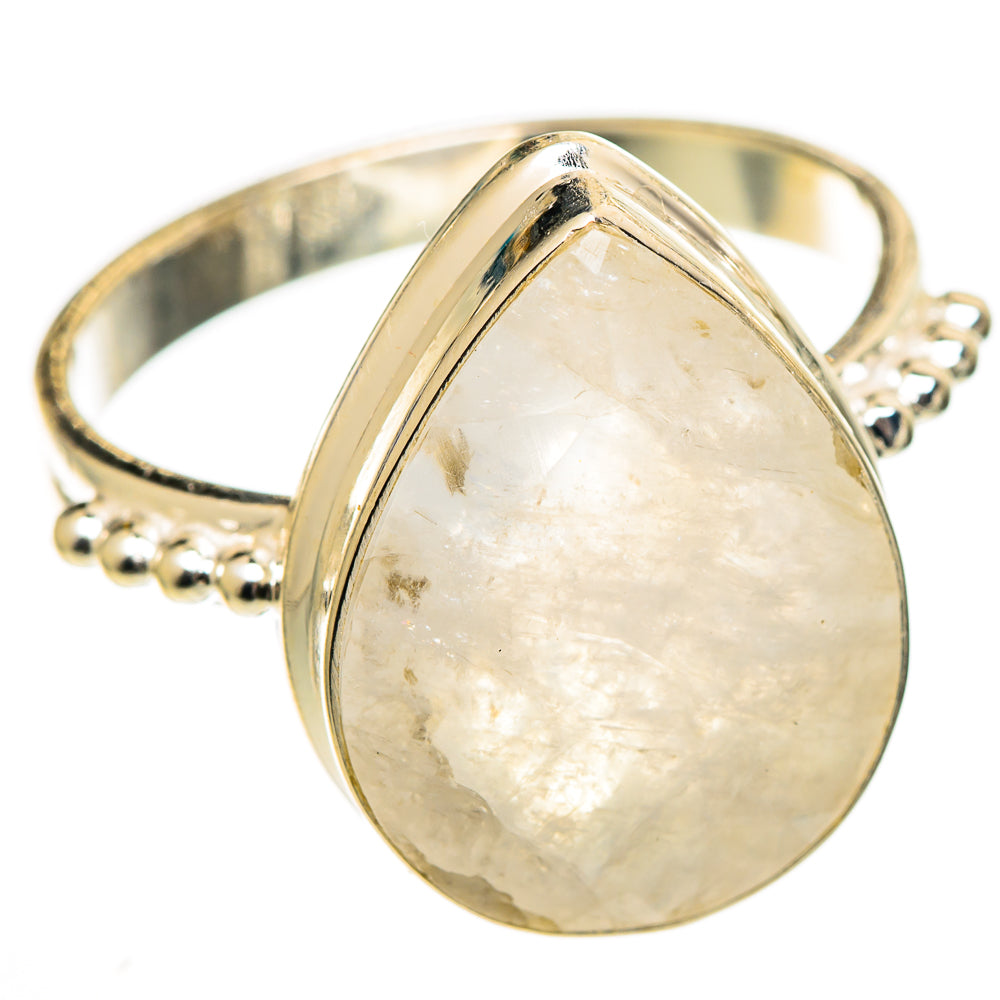 Rainbow Moonstone Rings handcrafted by Anasilvercos - RING110802 - Photo 2