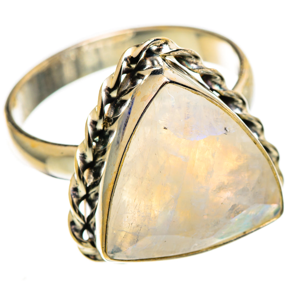 Rainbow Moonstone Rings handcrafted by Anasilvercos - RING110804 - Photo 2