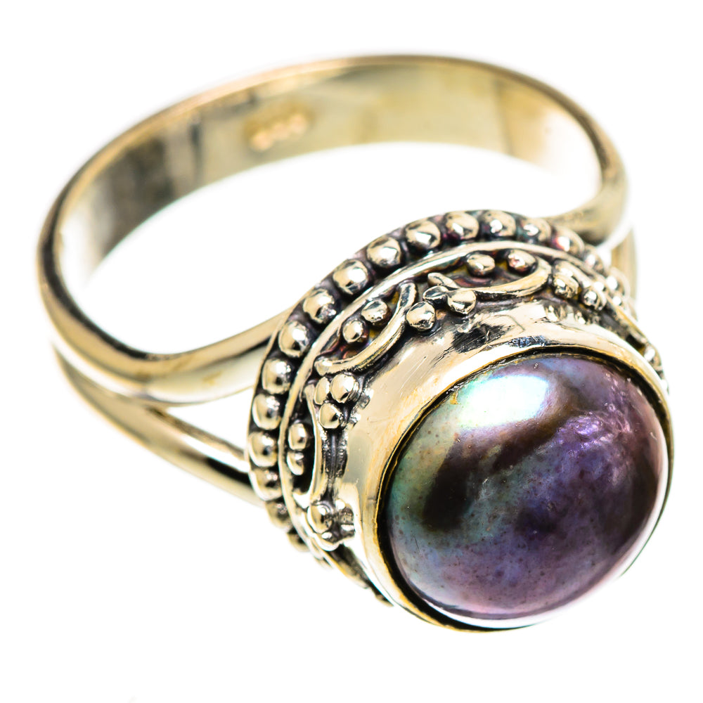 Titanium Cultured Pearl Rings handcrafted by Anasilvercos - RING110823 - Photo 2