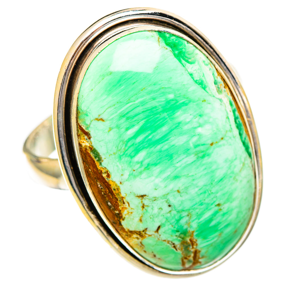 Lemon Chrysoprase Rings handcrafted by Anasilvercos - RING110883 - Photo 2