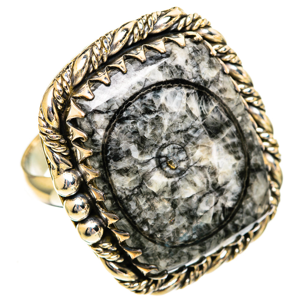 Moroccan Goniatite Fossil Rings handcrafted by Anasilvercos - RING110905 - Photo 2